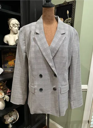 The Limited Glen Plaid Double‑Breasted Blazer – NWT – Size 14 thumbnail 1