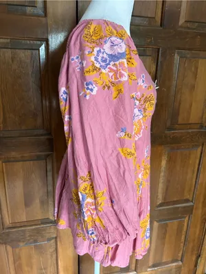 Free People Francesca Mini Dress Dawn Rose Combo Floral Balloon Sleeve XS thumbnail 4