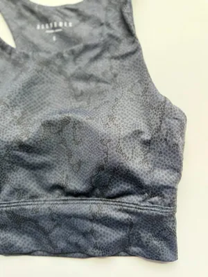 Anthropologie All Fenix‎ Snake Print Sports Bra Size Small Gray Black Athletic thumbnail 5