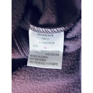 Woolrich Fleece Full‎ Zip Vest Purple Floral Patch Granny Cottagecore Women's XL thumbnail 4