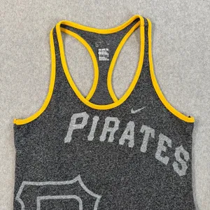 Pittsburgh Pirates Nike Women's Medium Athletic Cut Racerback Tank Top MLB Gray thumbnail 3