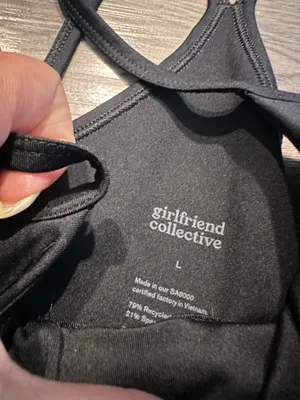 Girlfriend Collective black athletic romper thumbnail 3
