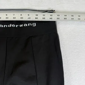 Alexander Wang Black High Waist Logo Band Skinny Leggings‎ Side Zip Pants 8831 thumbnail 5