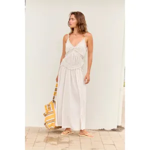 Free People Ethereal Beach Marina Muse Maxi Dress in Natural Neutral Small NWT thumbnail 2