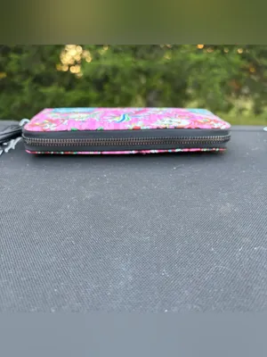Ed Hardy Pink Tattoo-Print Zip-Around Wristlet Wallet thumbnail 4
