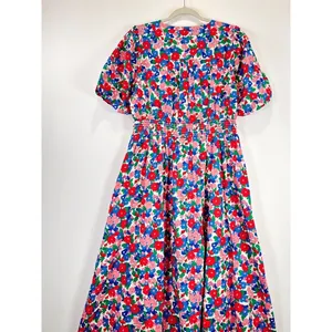 NEW Boden Midi Dress Pink Lillian Cotton Floral V Neck Puff Sleeve Boho US 10 thumbnail 11