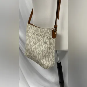 Michael Kors Cream & Brown Jet Set Crossbody Messenger Bag thumbnail 6