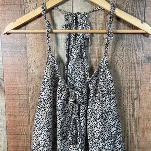 Victoria's Secret Animal Print Satin Babydoll Chemise Small Ruffle Tie Straps thumbnail 3