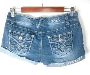 Vanity 32x2 Dark Wash Rivet Stitched Flap Pocket Jeans Short Shorts thumbnail 1