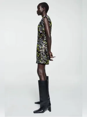 Zara‎ Women's Sleeveless Sequined V Neck Shoulder Pad Mini Dress Size Small thumbnail 3