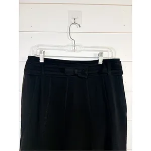Karen Millen Women's Paneled Bow Belted Flared Hem Mini Skirt Black Size 6 thumbnail 5