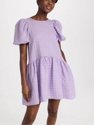 ✨ENGLISH FACTORY Back Tie Jacquard Lavender Sz Medium Dress✨ thumbnail 4