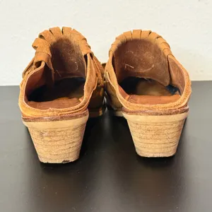 SixtySeven Suede Fringe Mules Womens 40 US 9 9.5 Western Kiltie Pointed Toe thumbnail 4