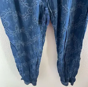 YFB Young Fabulous & Broke Blue Eyelet Lace Pants Rayon Cotton Medium thumbnail 2