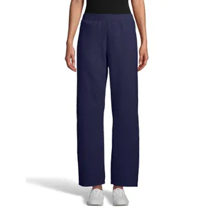 Hanes Womens EcoSmart Sweatpants Sz XL Navy Heather Relaxed Fleece Cozy Casual thumbnail 3
