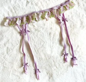 NWOT For Love & Lemons Lilac Rose Lace Hook Garter Belt - Large thumbnail 2