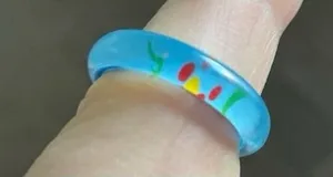 Vintage Seventies ‎ Retro Ring in a turquoise color. thumbnail 1