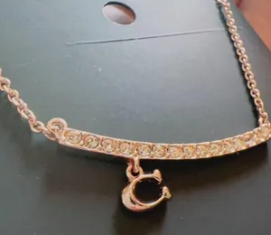 Coach RoseGold Pave Signature Bar Necklace 91431 NWT thumbnail 5