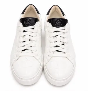 Michael Kors White Croc Embossed Low Top Sneakers Size 6.5 thumbnail 1