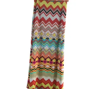 Maxi Skirt Multicolor Zigzag Size Medium Gold thumbnail 3
