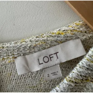 Loft Fit‎ and Flare Mini Tweed Flare Light Yellow Ivory Dress thumbnail 5