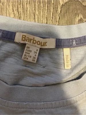 Barbour Pier Top Womens Size 4 Light Blue Cotton Short Sleeve Preppy Classic thumbnail 5