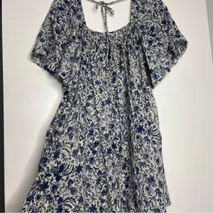 FREE PEOPLE Blue Floral Mini Dress thumbnail 2