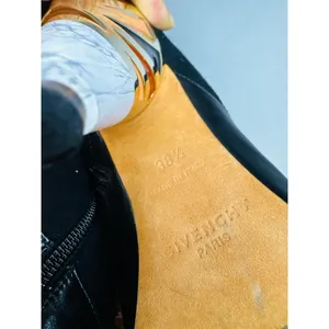 Givenchy Black Leather Suede Over Knee OTK Boots Printed Heel EU 38.5 thumbnail 7