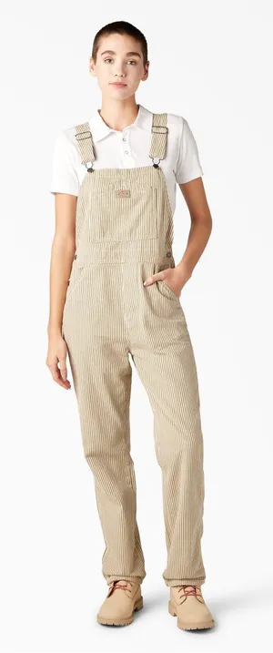 Dickies Women’s Regular Fit Hickory Stripe Bib Overalls Size XS thumbnail 1