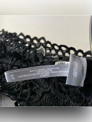 aerie Racer Back Lace Bralette Black Small thumbnail 3