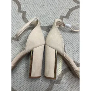 Lulus Laura Light Nude Suede Ankle Strap Heels, size 8, NWOT thumbnail 14