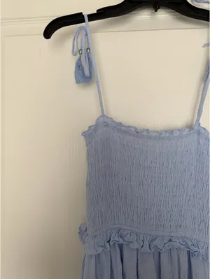 Light Blue Flowy Mini Dress thumbnail 5
