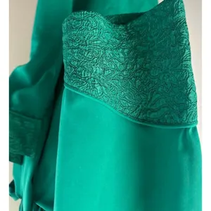 Victoria's Secret Vintage Gold Label Long Robe Green Belted Embossed Women Large thumbnail 6