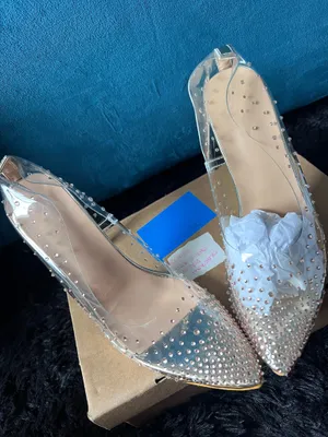 Women’s Clear Rhinestone Pointed Toe Stiletto Heels Gold Pumps US 8.5 EU 39 thumbnail 1