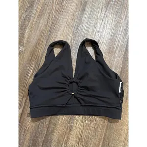 Gymshark Whitney Simmons Blk Quiet‎ Luxury Minimalist Athleisure Mesh Sports Bra thumbnail 3