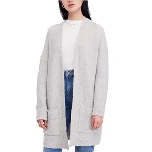 Free People Women's Phantom Cardigan sweater Grey gray large wool blend pockets thumbnail 2