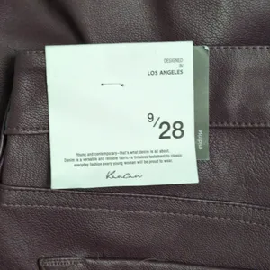 NWT KanCan Yoko Mid Rise Faux Leather Bootcut Pants Burgundy Flare Pants 9/28 thumbnail 9