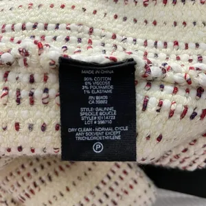 Theory Galinne Speckle Boucle Knit Fringe Sweater Jacket Cream Red Size Small‎ thumbnail 13