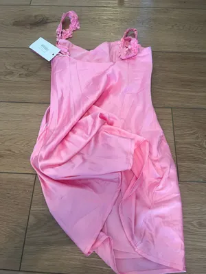 Beginning Boutique Pink Lace Dress with Floral straps size 2 thumbnail 4