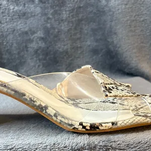 Zara Women's Snakeskin Mules - Black and Cream Sz 41/10.5 thumbnail 7