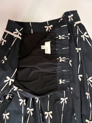 Romantic Bow Print 100% Cotton Maxi Skirt with Liner by Pinch - Med - Black thumbnail 10