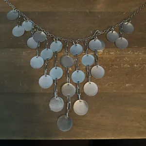 Vintage silver tone pyramid bib necklace thumbnail 4