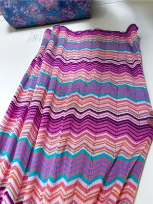 NWT Macbeth Collection Knit‎ Chevron Stripe Open Back V Neck Tank Midi Dress Med thumbnail 5