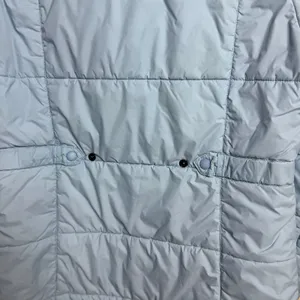 Lands End Womens M 10-12 Light Blue Quilted Puffer Jacket Sherpa Collar Zip Snap thumbnail 8