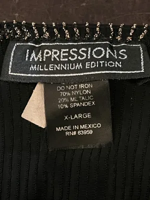 Impressions Millennium Edition Shirt Womens XL Black Gold Metallic Pleated Party thumbnail 7