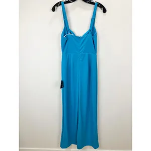 Lulus Brighton Bright Blue Plunge Wide-Leg Jumpsuit Formal Cocktail Small NWT thumbnail 10
