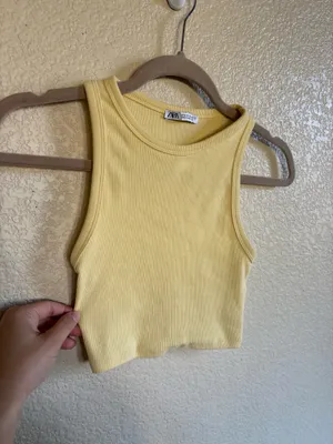 Yellow Zara Crop Top thumbnail 3