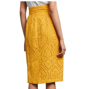 NWT Tracy Reese x Anthropologie Sunshine Eyelet Pencil Skirt Button‎ Front Sz 14 thumbnail 2