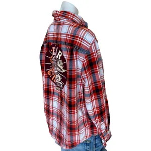 Stranger Things Plaid Flannel Shirt MEDIUM Oversize Unique Hawkins Tigers thumbnail 4