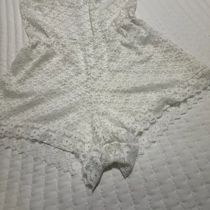 Frederick’s Of Hollywood White Floral Lace Romper Lingerie Sz L Large thumbnail 12